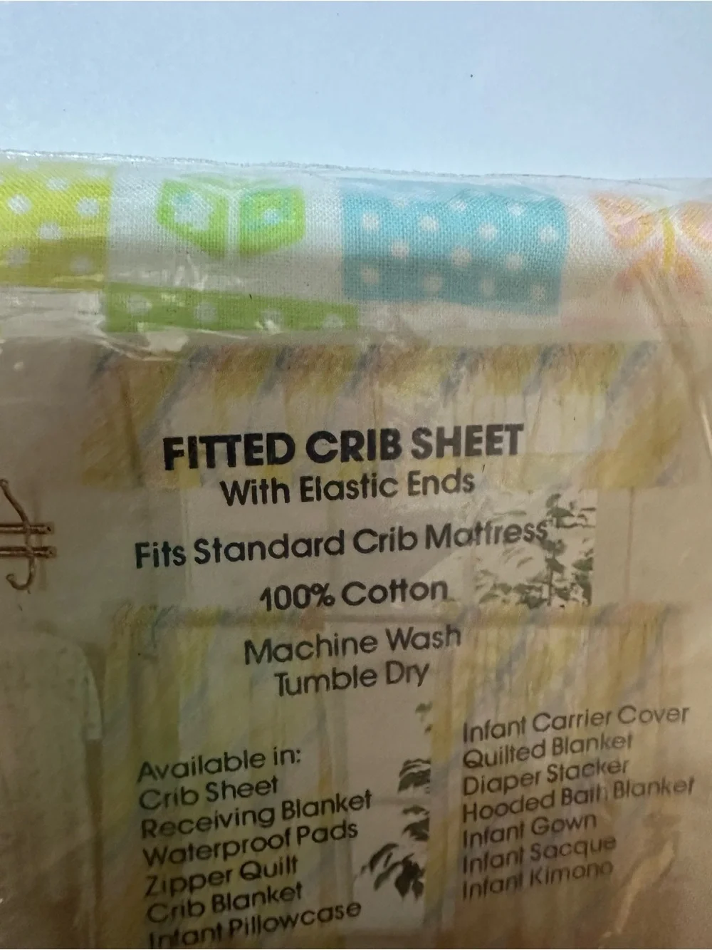 Vtg Riegel Teddy Time Fitted Crib Sheet Baby Bright Pastel Rainbow